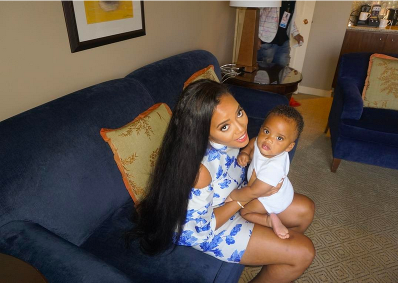 Angela Simmons Shows Her Baby Boy How To Kick Butt During Boxing Workout